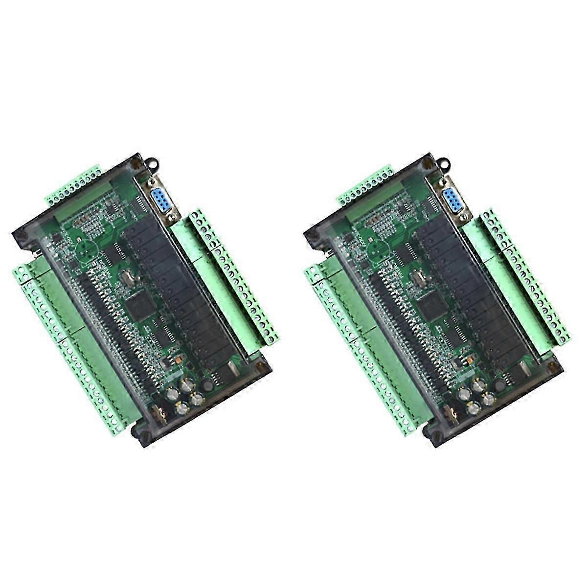 2X PLC Industrial Control Board Simple Programmable Controller Type FX3U-30MR Support RS232/RS485 Co