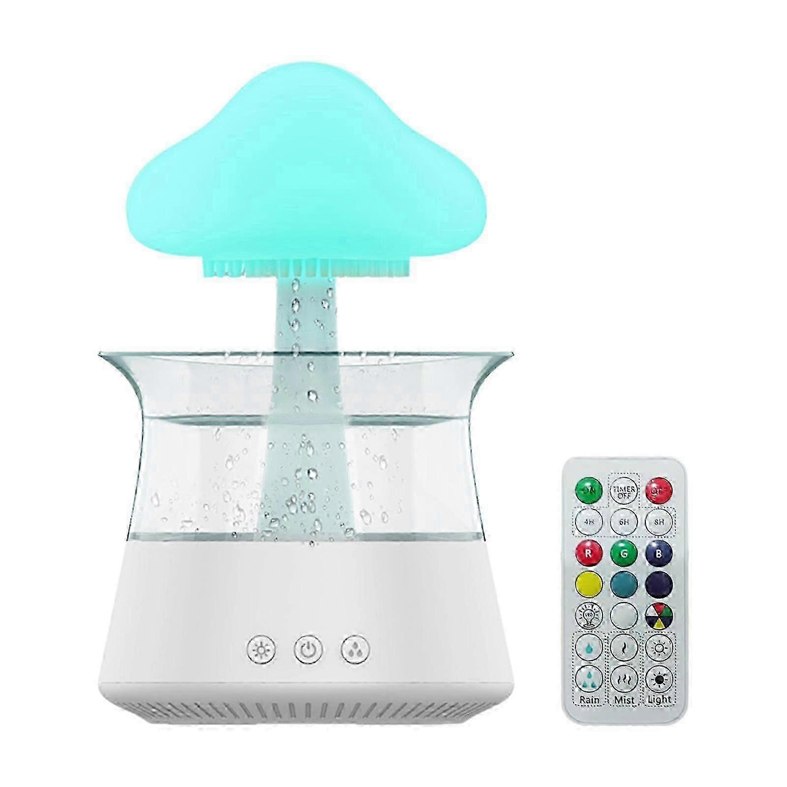Rain Cloud Humidifier Water Drip Colors Night Light Mushroom Lamp Diffuser