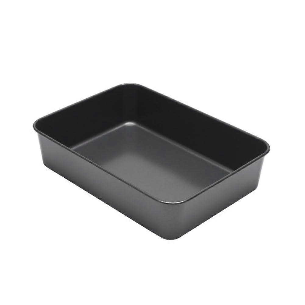 10 x 7 Inch Black Non-Stick Rectangular Cake Tin, Carbon Steel Baking Mould for Deep Brownies and Casseroles