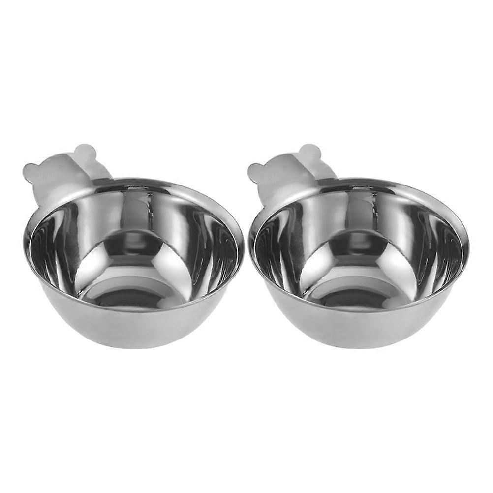 Stainless Steel Spice Plate for Home Use Simple and Design Silver Color 2 Pieces