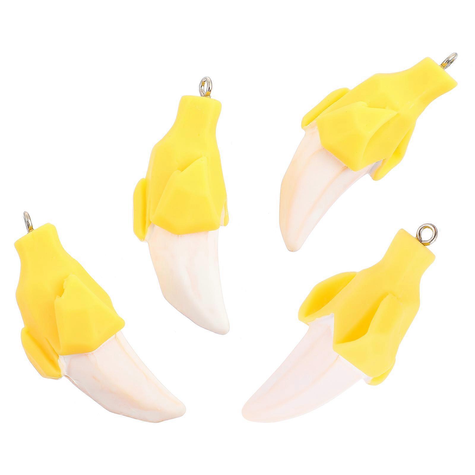 It looks like you're referring to a product listing or description for **simulated banana pendant keychains**—likely intended for DIY crafts,