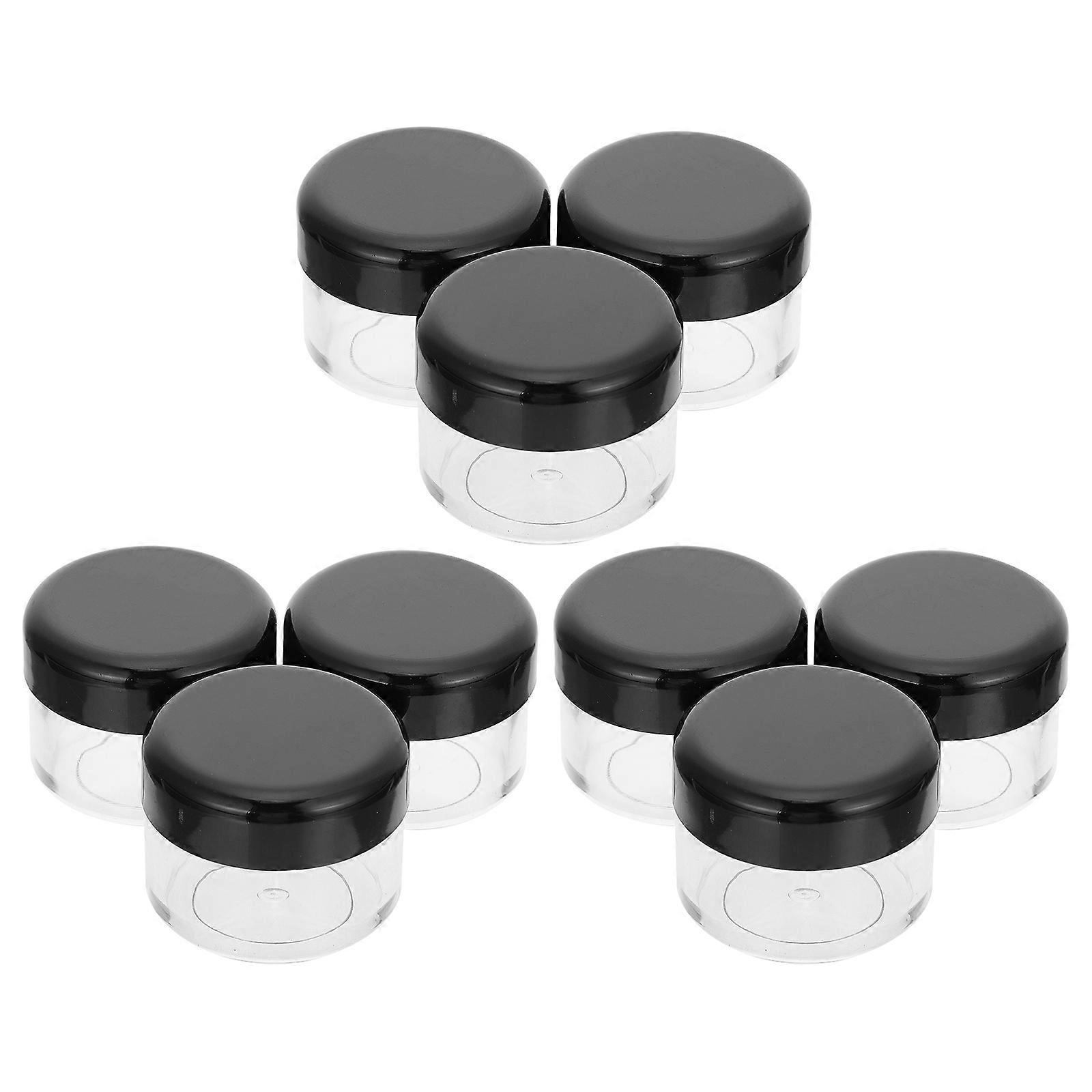 Black Plastic Cream Jars with Tight Seals for Storing Lotions and Beauty Products 15 Pieces