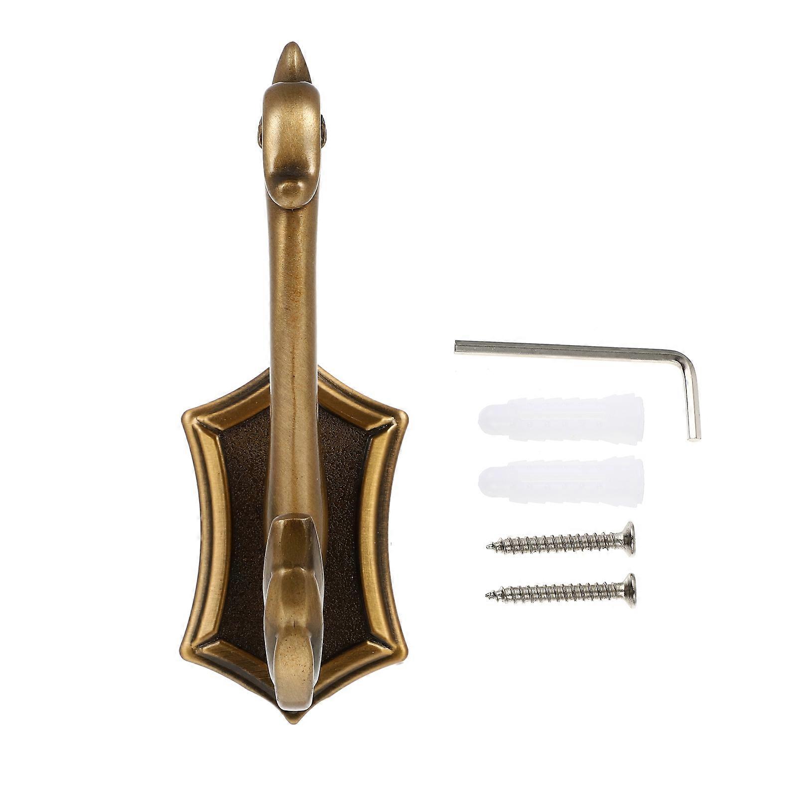Retro Brown Wall Hook Made of Space Aluminum for Home Use Lightweight and 4.7 inches