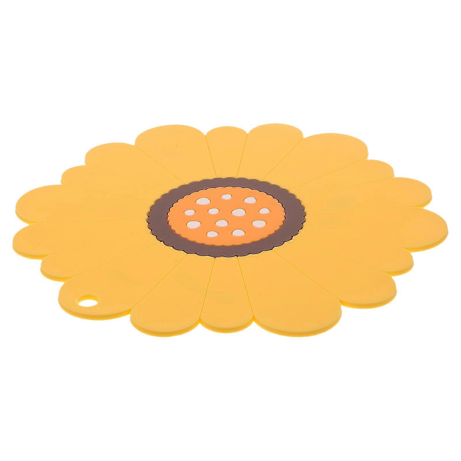 Multi-Function Heat-Resistant Sunflower Placemat For Kitchen Use 20X20CM One Set