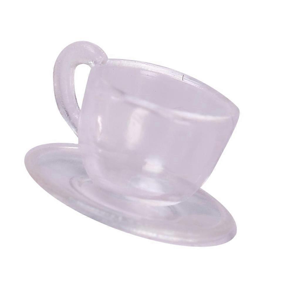 Miniature Tea Cup Set Decorative Teaware Tray Designed For Craft Enthusiasts Transparent PVC 1 Set