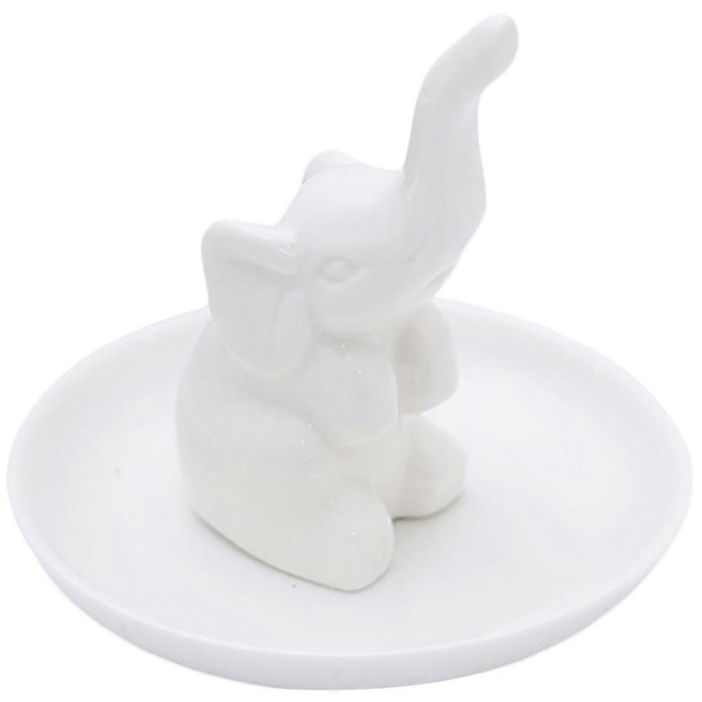 Ceramic Elephant Jewelry Tray – Decorative Storage Dish for Rings, Necklaces & Earrings, Ideal for Dresser, Nightstand or Bathroom