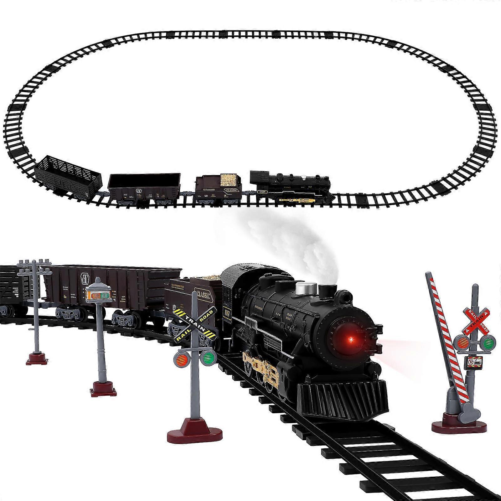 Model Train Set For Kids With Battery Operated Locomotive And Realistic Sounds Suitable For Home Decoration 1 Set