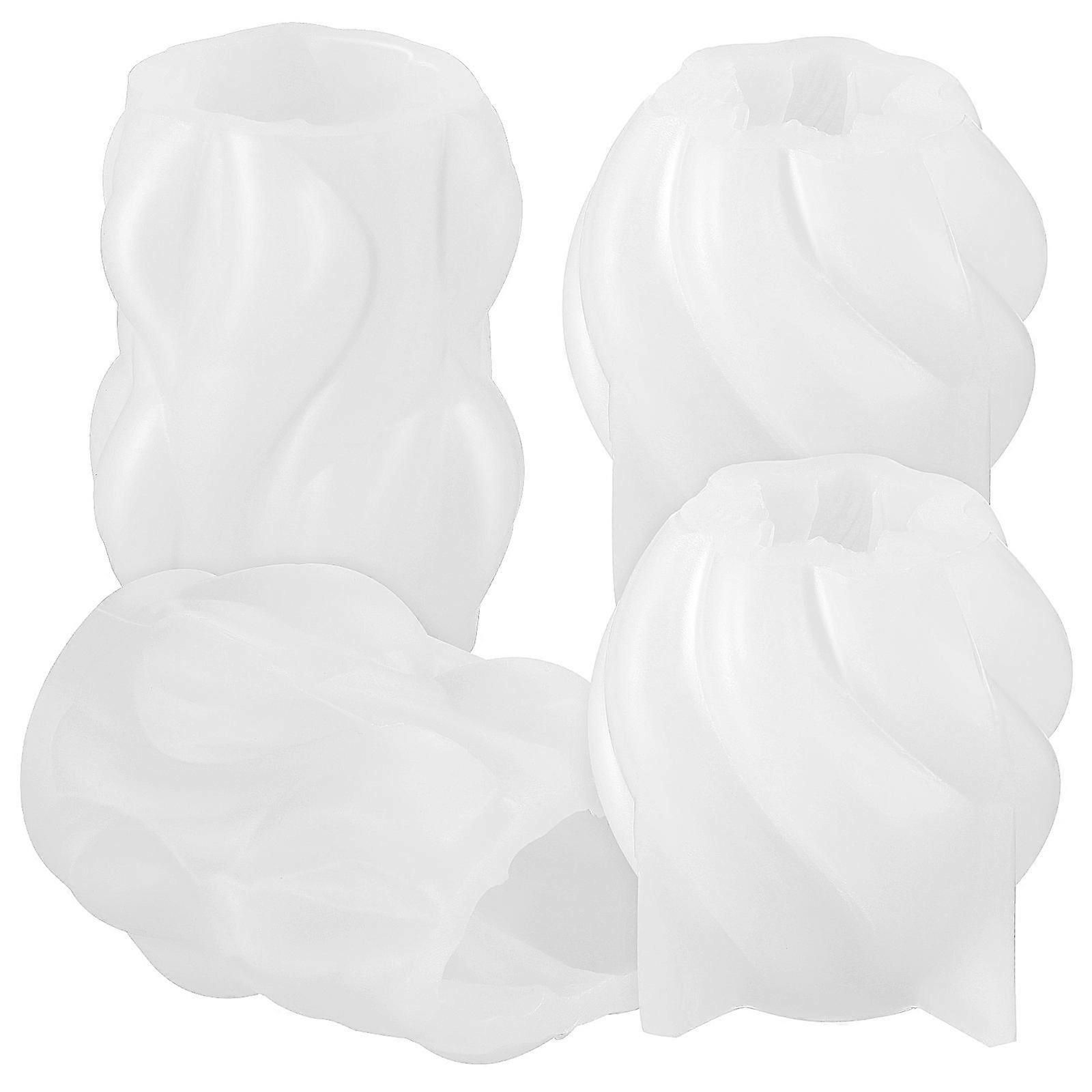 4pcs Silicone Wave Pattern Candle & Epoxy Molds for DIY Soap Making – Easy Demould, Safe Material, Craft &