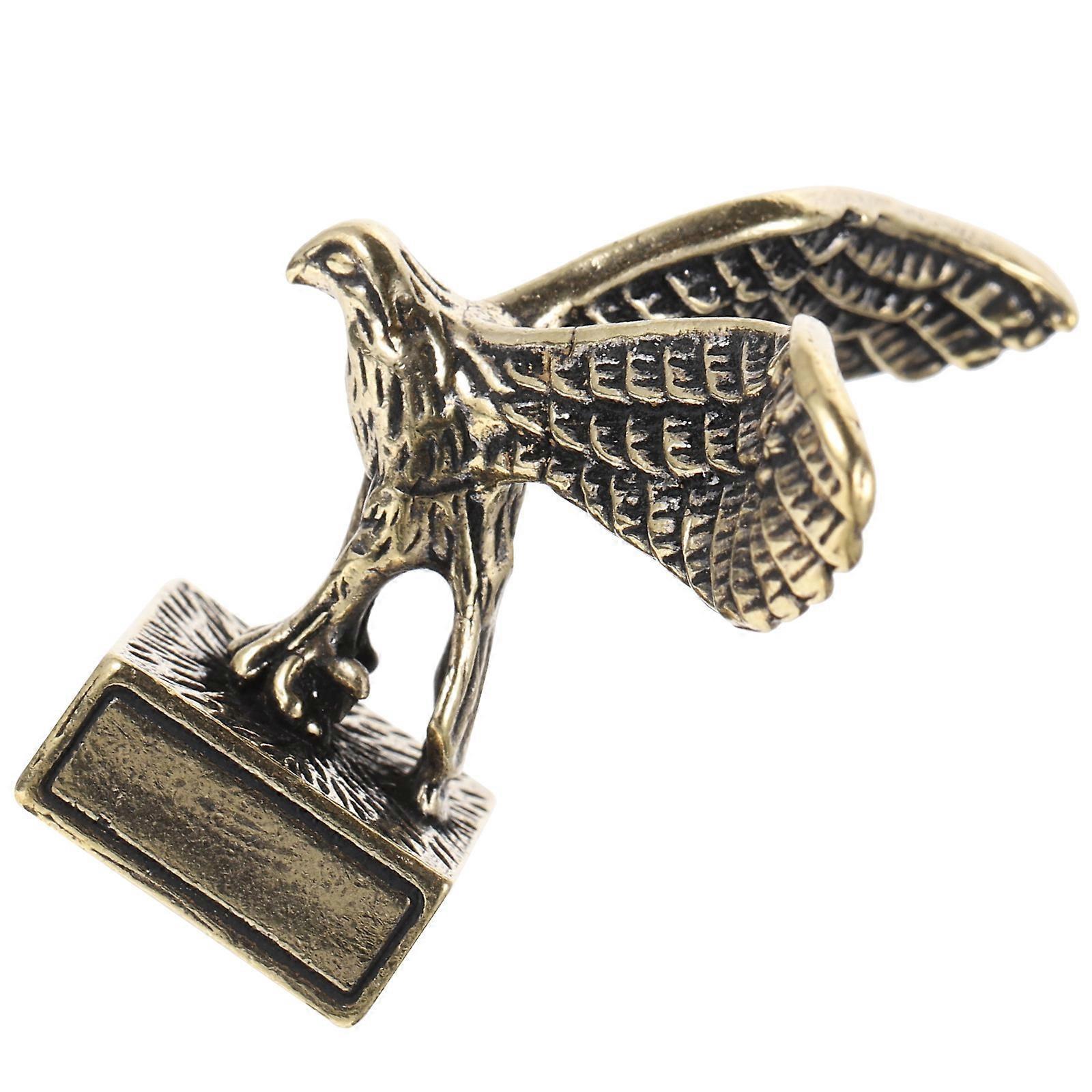 Golden Brass Eagle Statue for Decor Stable Display Perfect Gift 3 5 Inches