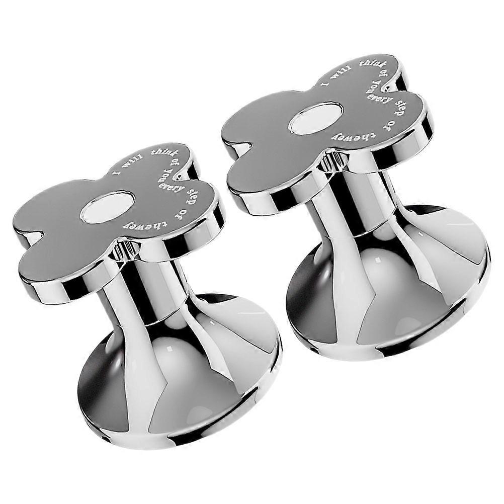 Silver Plastic Toilet Button Pusher with Flower Shape Design for Home Use Bathroom 2 Pieces