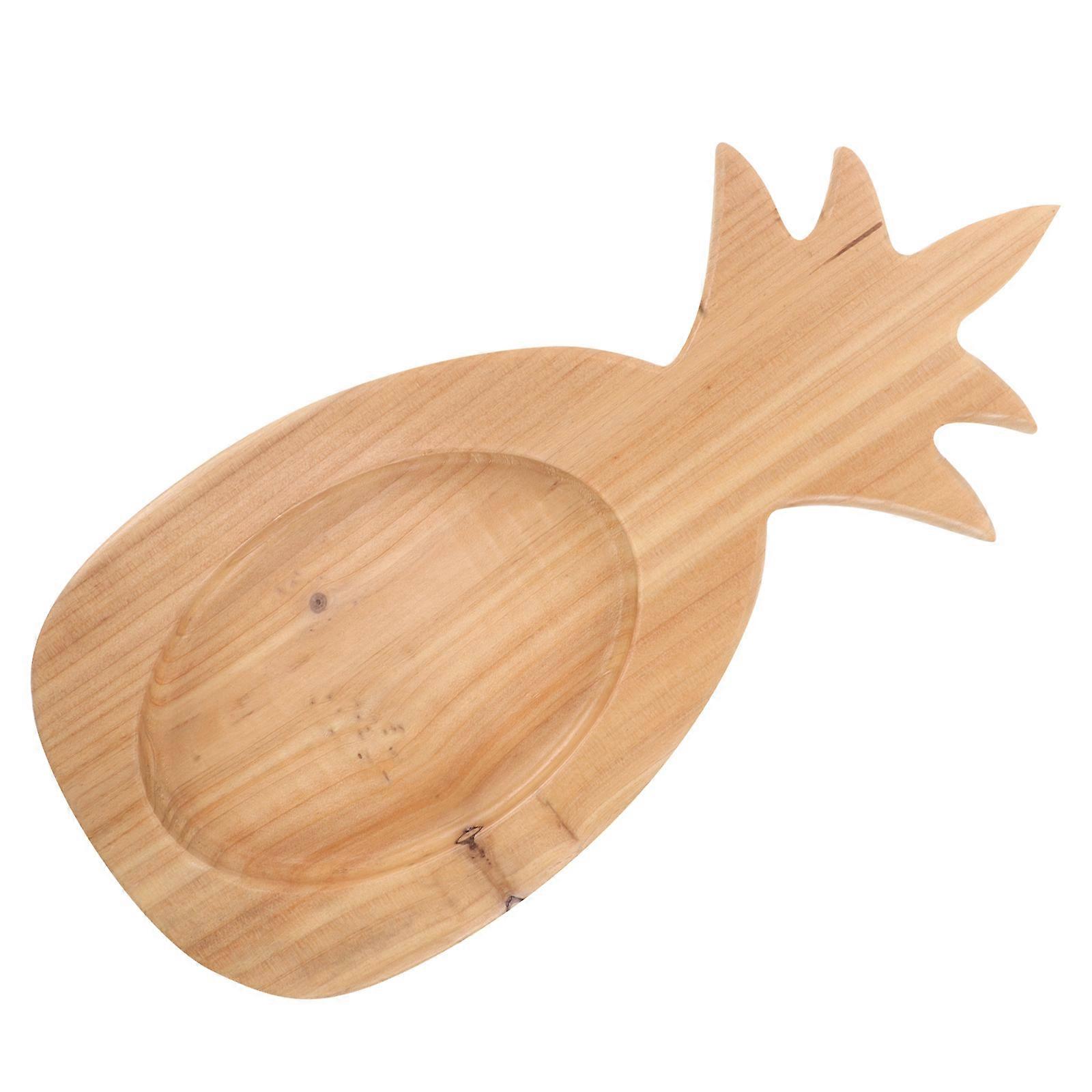 Natural Pine Wood Pineapple Serving Tray Heat Resistant Charcuterie Board for Meat Cheese Fruit Bread BBQ Kitchen Use