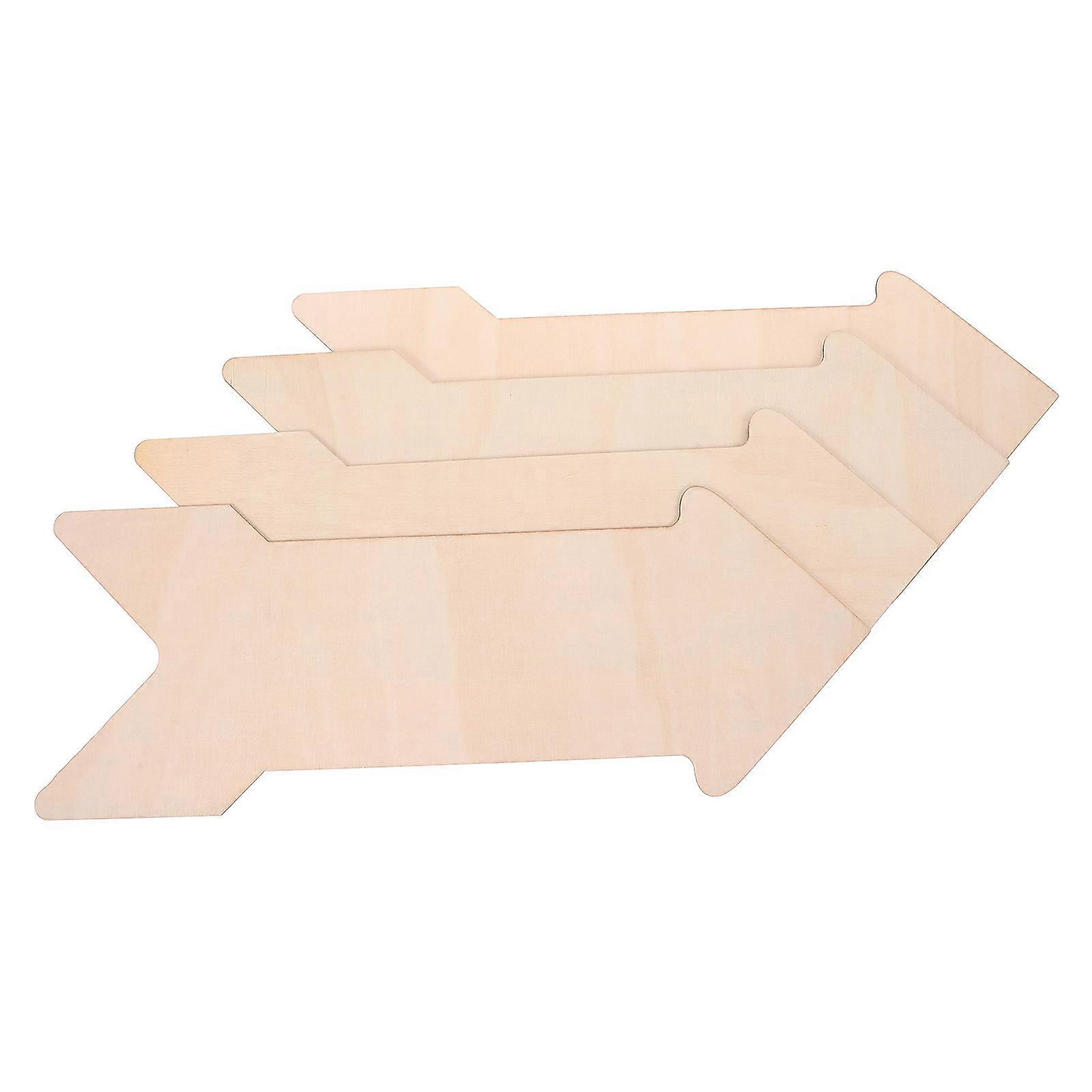 4pcs Unfinished Wooden Arrow Slices for DIY Crafts Rustic Farmhouse Arrow Cutouts Blank Wood Cutouts