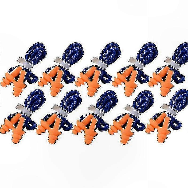 Soft Silicone Reusable Ear Plugs, 100 Pairs Individually Wrapped Corded Hearing Protection Rubber Earplugs for Noise Reduction