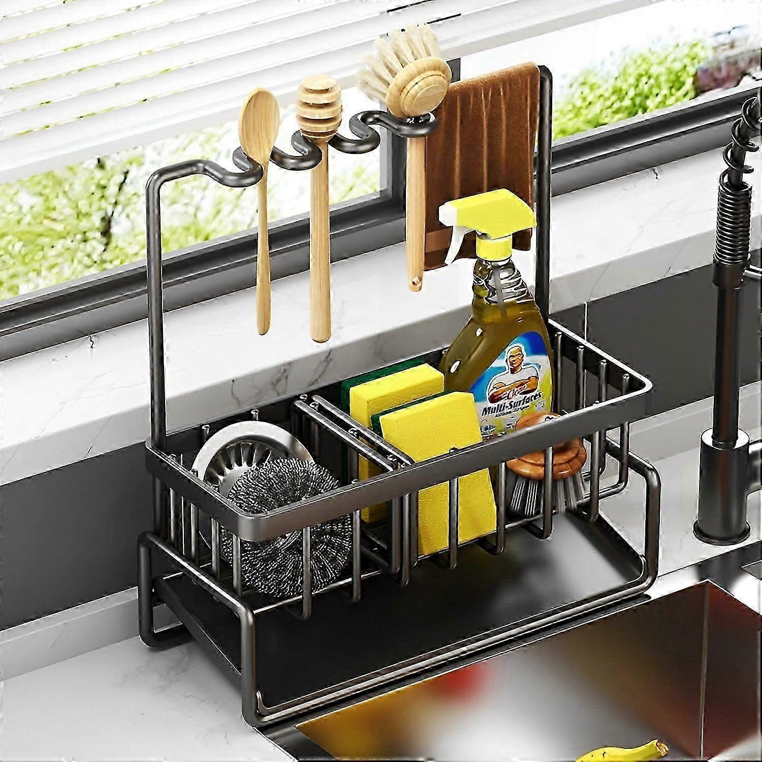 Draining Rack with Drip Tray for Kitchen Storage Efficiency