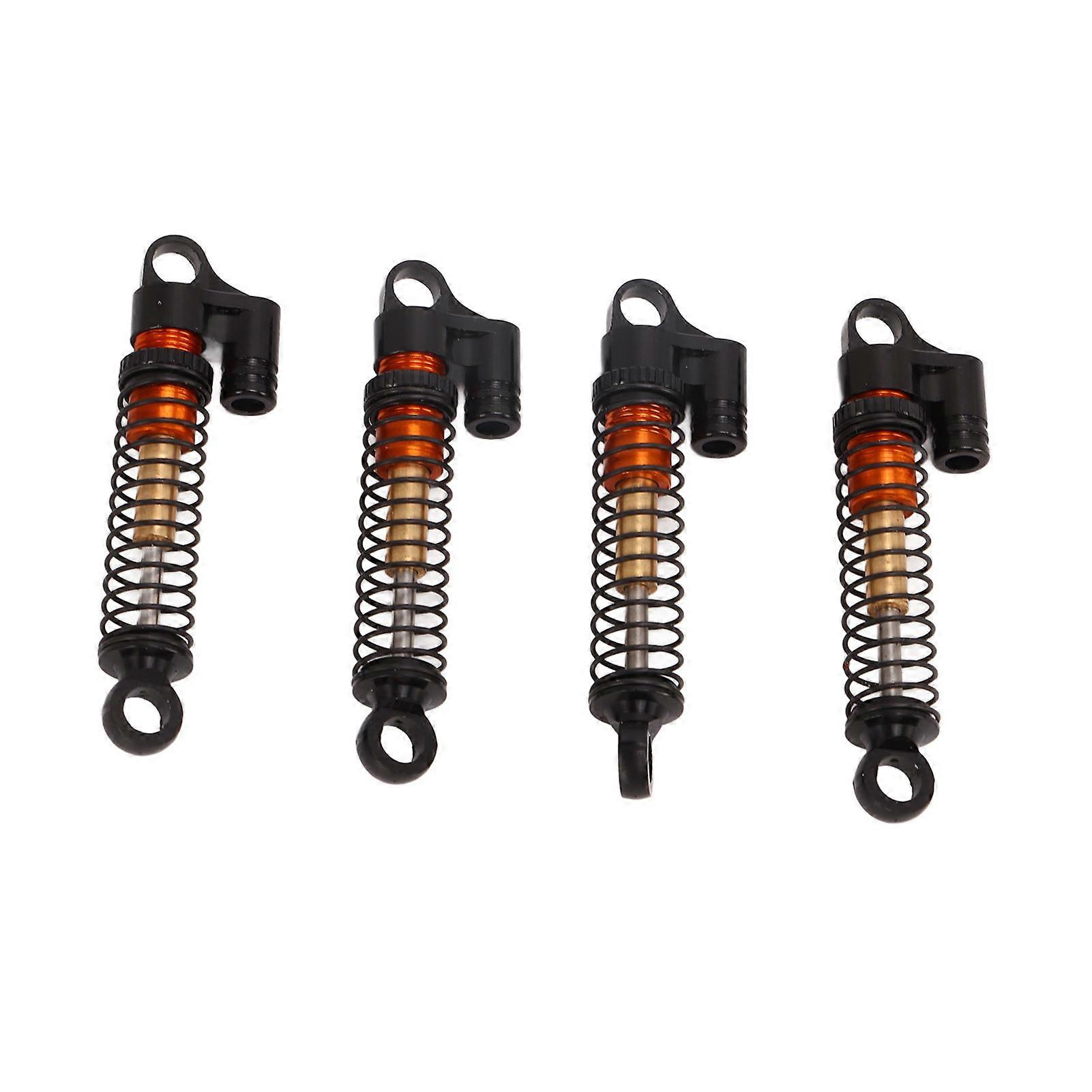 RC Shock Damper Aluminum Alloy High Elasticity CNC RC Threaded Tele Shock Absorber for FMS FCX24 1/18 1/24 RC Crawler Car Black 
