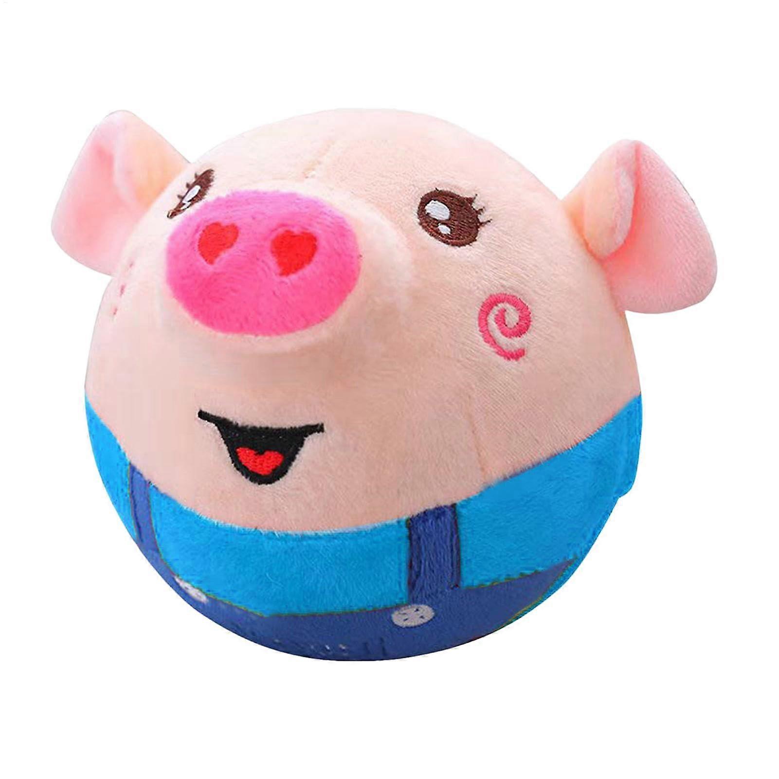 Active Moving Pet Plush Dog Toy, Interactive Bouncing Pig, Washable Plush with Sound, Electronic Jumping Toy for Dogs