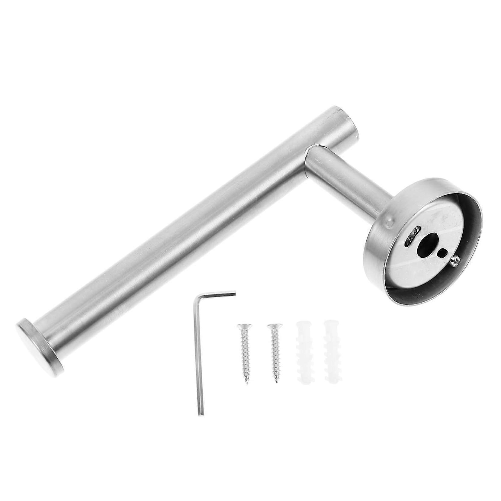 Stainless Steel Toilet Paper Stand With Disc, Space-Saving Design, Easy Install, Screws Included