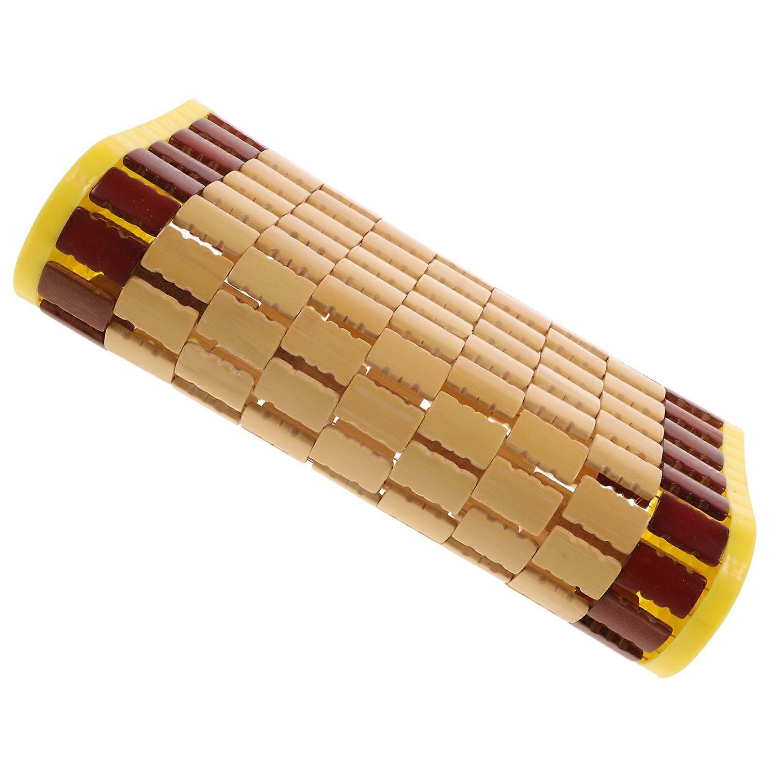 Chinese Pillow Ergonomic Support Pillow for Summer Home Decor Khaki Bamboo Material in 1Pack