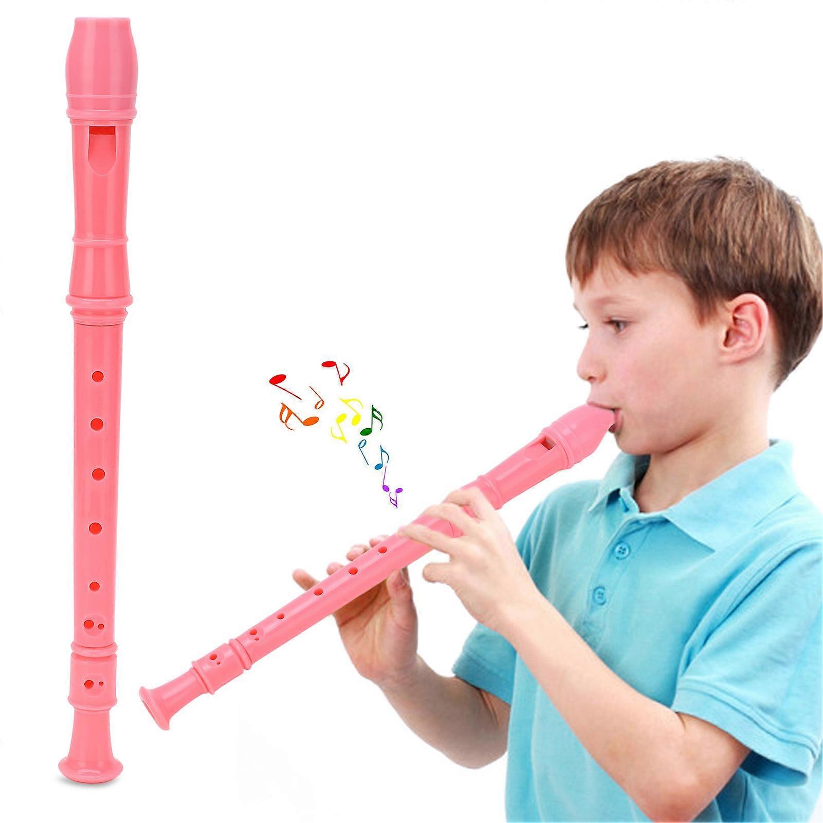ABS Recorder Instrument 8 Hole Soprano Recorders for Kindergartens Elementary SchoolsPink