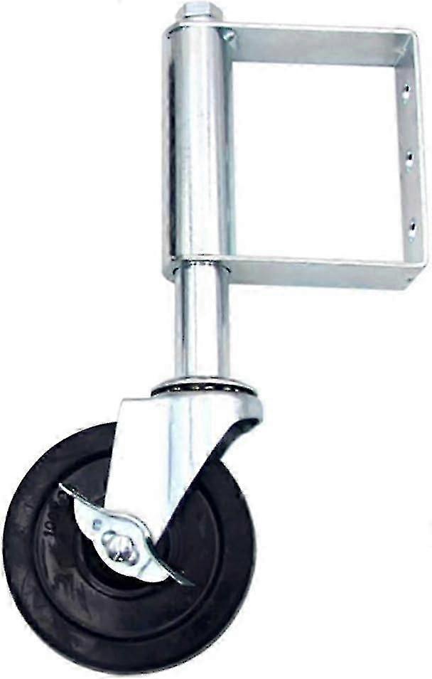 Spring Loaded Gate Caster - 10mm Universal Gate Wheel With Brake & 6 Hole Mounting Plate - Shock Absorption - Multi-Function Spring Loaded Swivel Whee