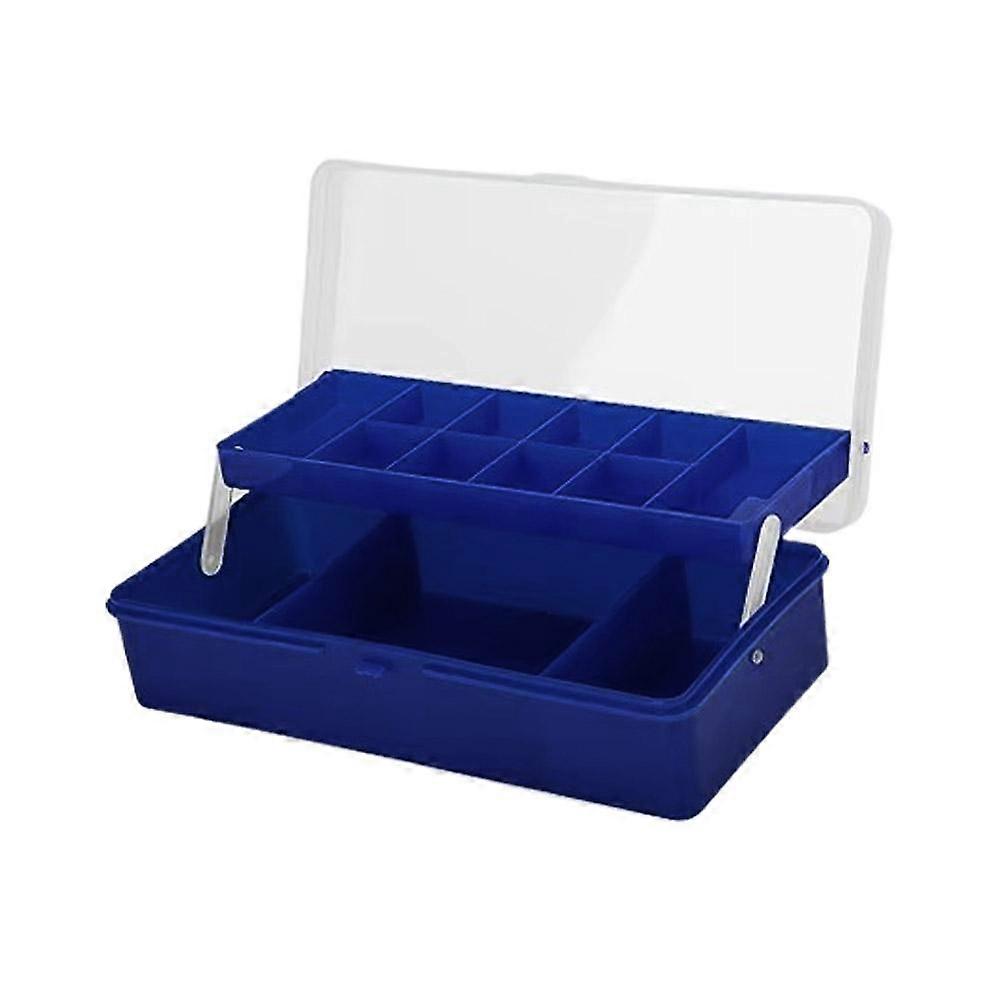 Portable Fishing Tackle Box 13 Compartments Double-deck Storage Case Carp