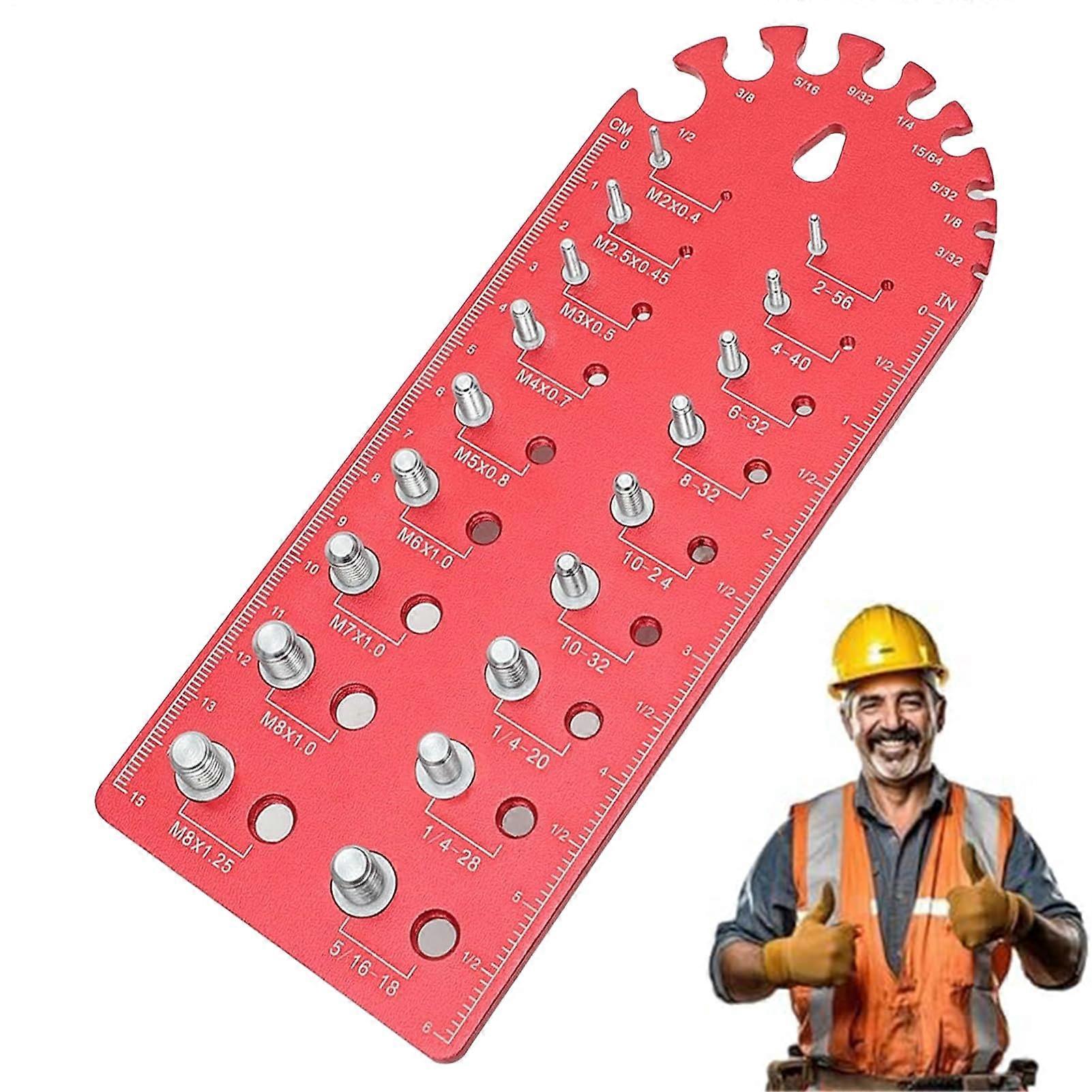 Nut Checker Bolt Measuring Tool Thread Pitch Gauge for Bolts and Thread Strength Multifunctional Measurement