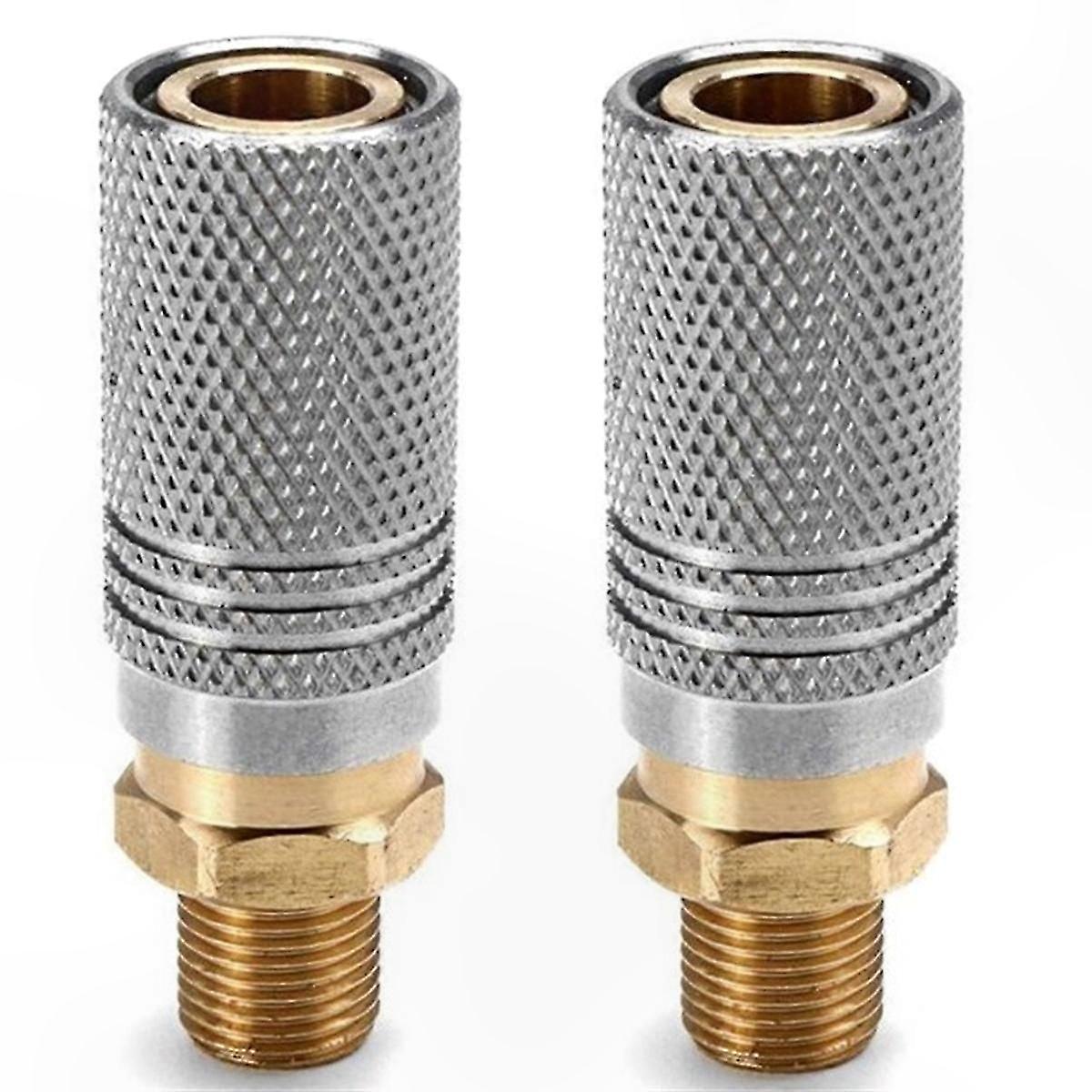 2-Pack Metal PCP Air Charging Adapter with 1/8 BSP Quick Release Socket for Tool Accessories