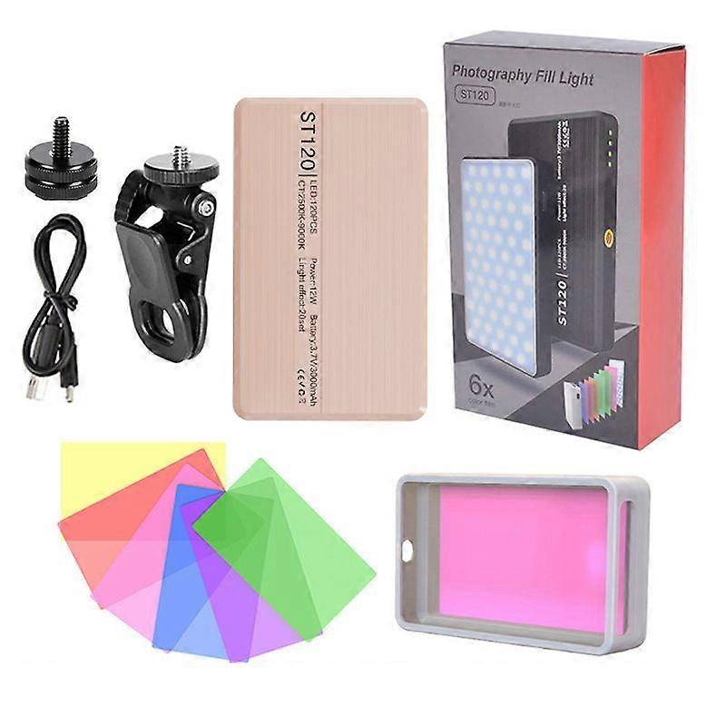 ST120 Portable Selfie Light 3 Light Modes+RGB Mode, with Clip, High CRI Fill Light for Filming Livestreaming Pink