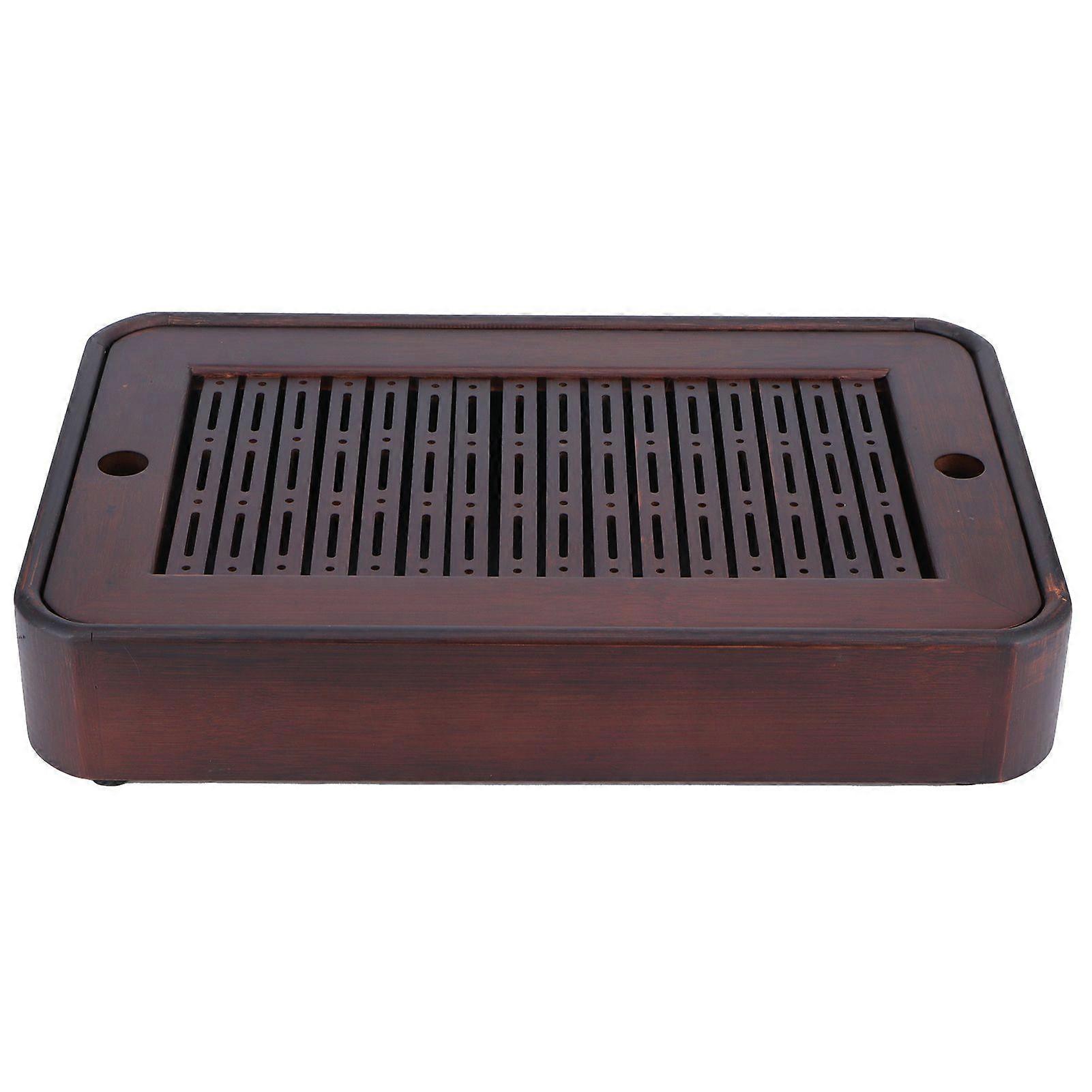 Rectangular Bamboo Tea Tray, Serving Drainer, Home and Hotel Accessory