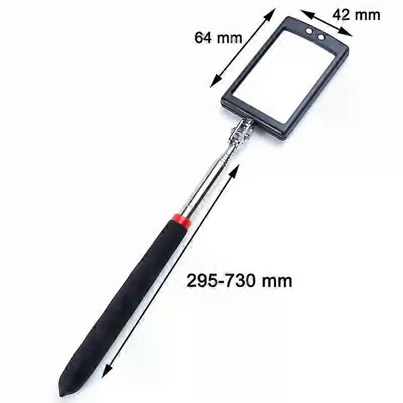 360 Inspection Mirror LED Light Telescoping Mirrors Extend Mechanic Tools Inspection Mirror Telescopic Handle Repairing Tools
