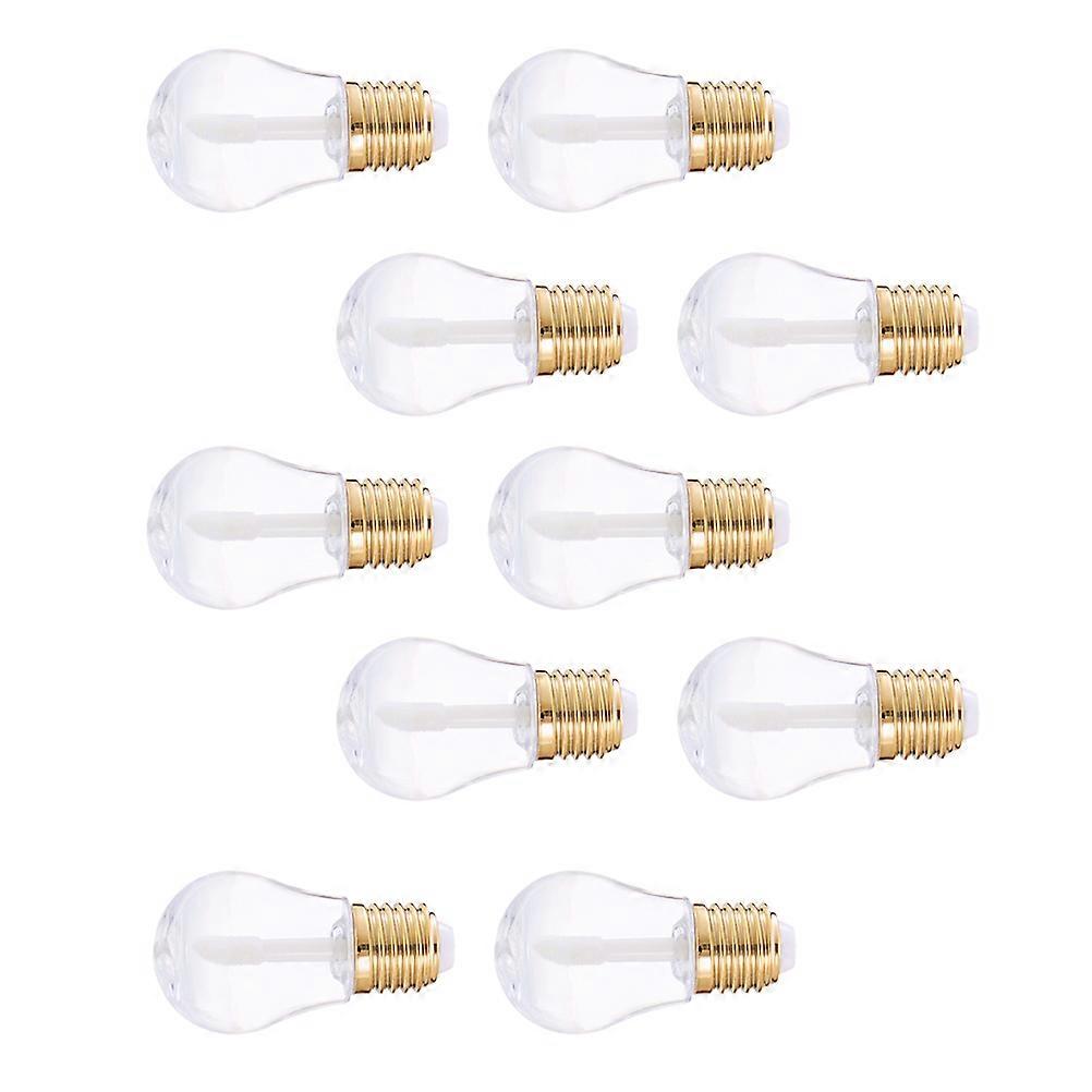 10pcs Refillable Lip Gloss Bottles, Light Bulb Shaped Transparent Tubes, Durable Plastic Cosmetic Containers for DIY Lip Balm Storage and Travel