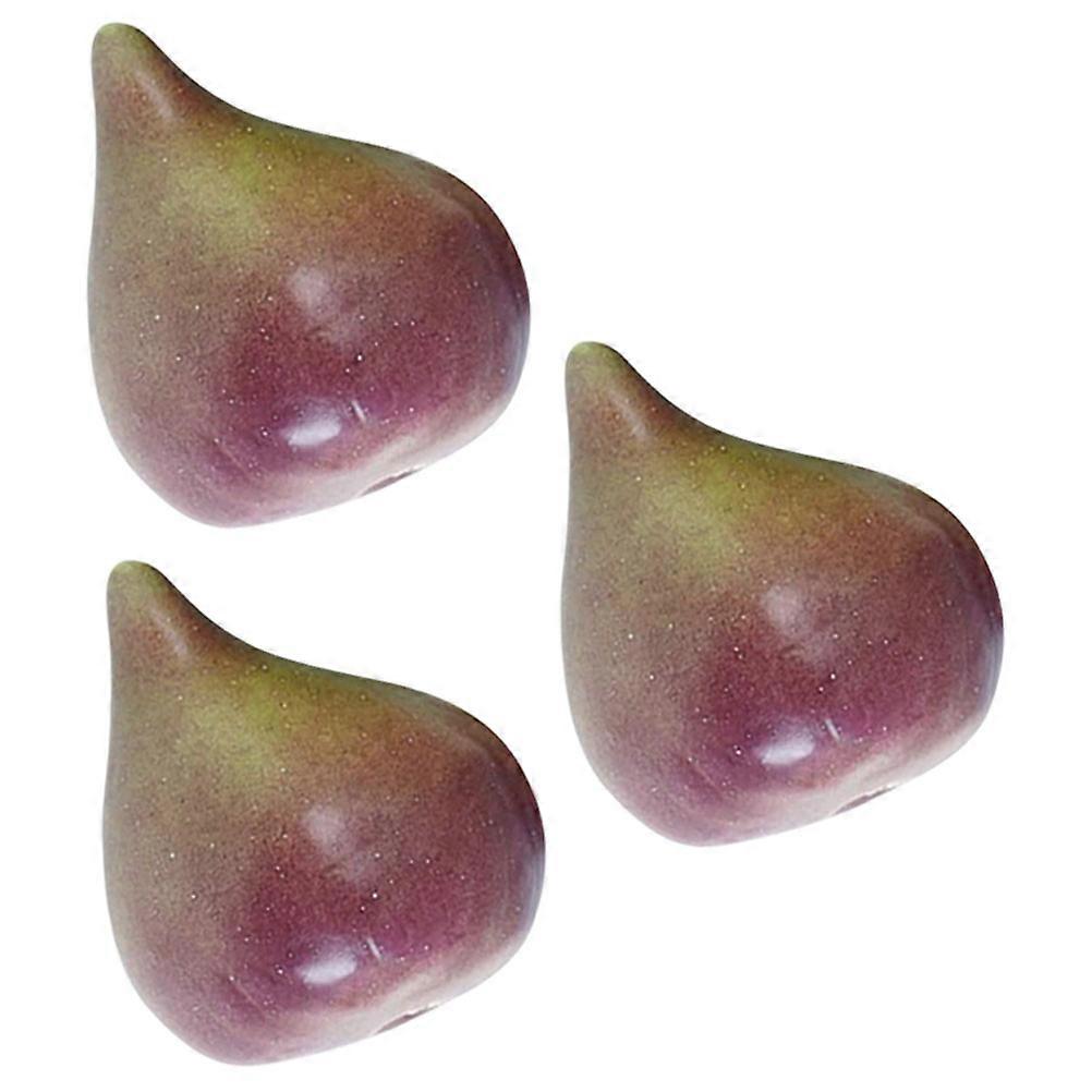 3pcs Realistic Fig Models Artificial Fruit Decorative Props for Home, Kitchen & Party Displays – Lightweight Ornamental Fruits