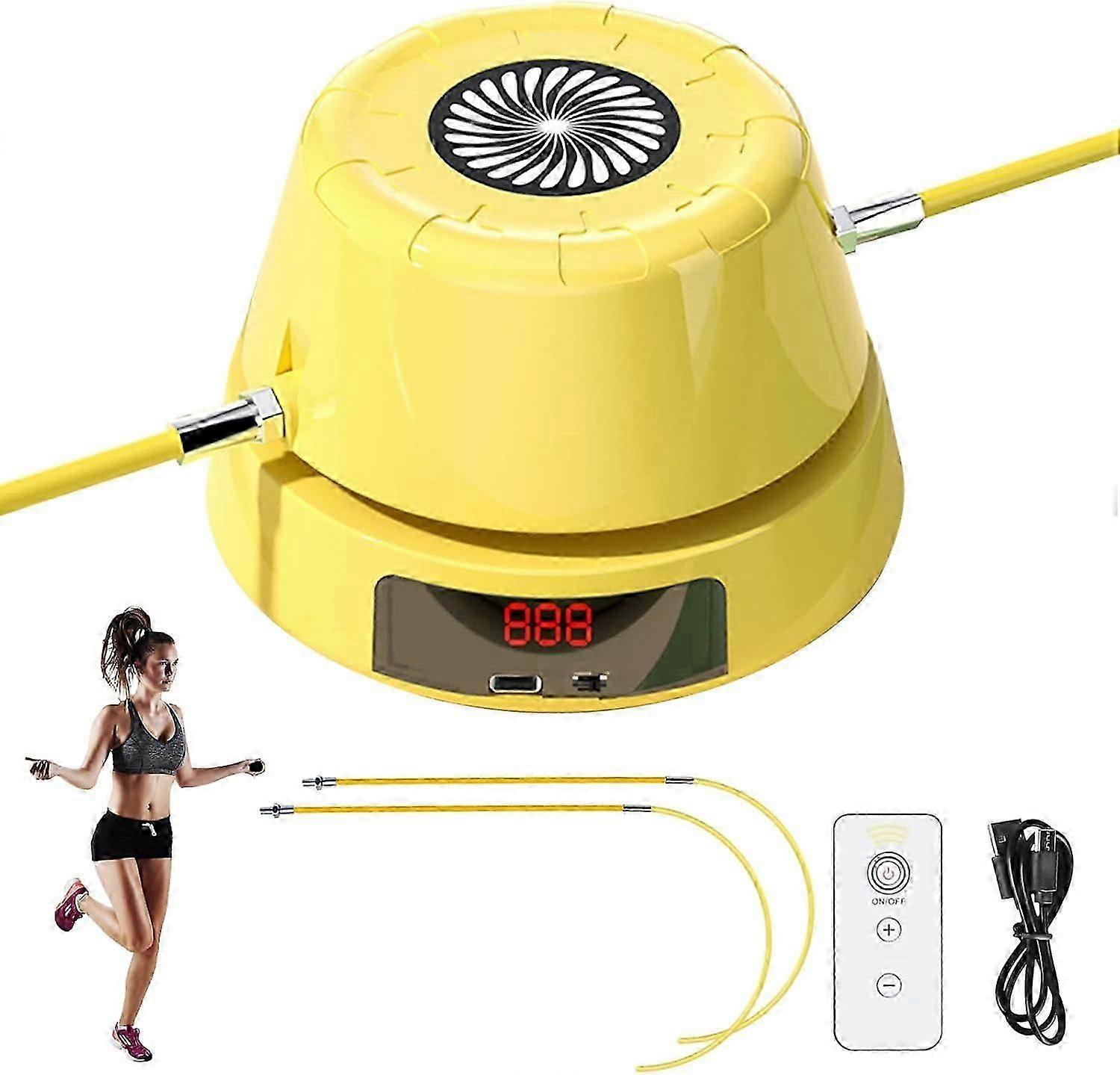 Jump Rope Machine, Intelligent Automatic Electric Rope Skipping Machine, Adjustment Multiplayer Jumping Rope with LED Display Counter