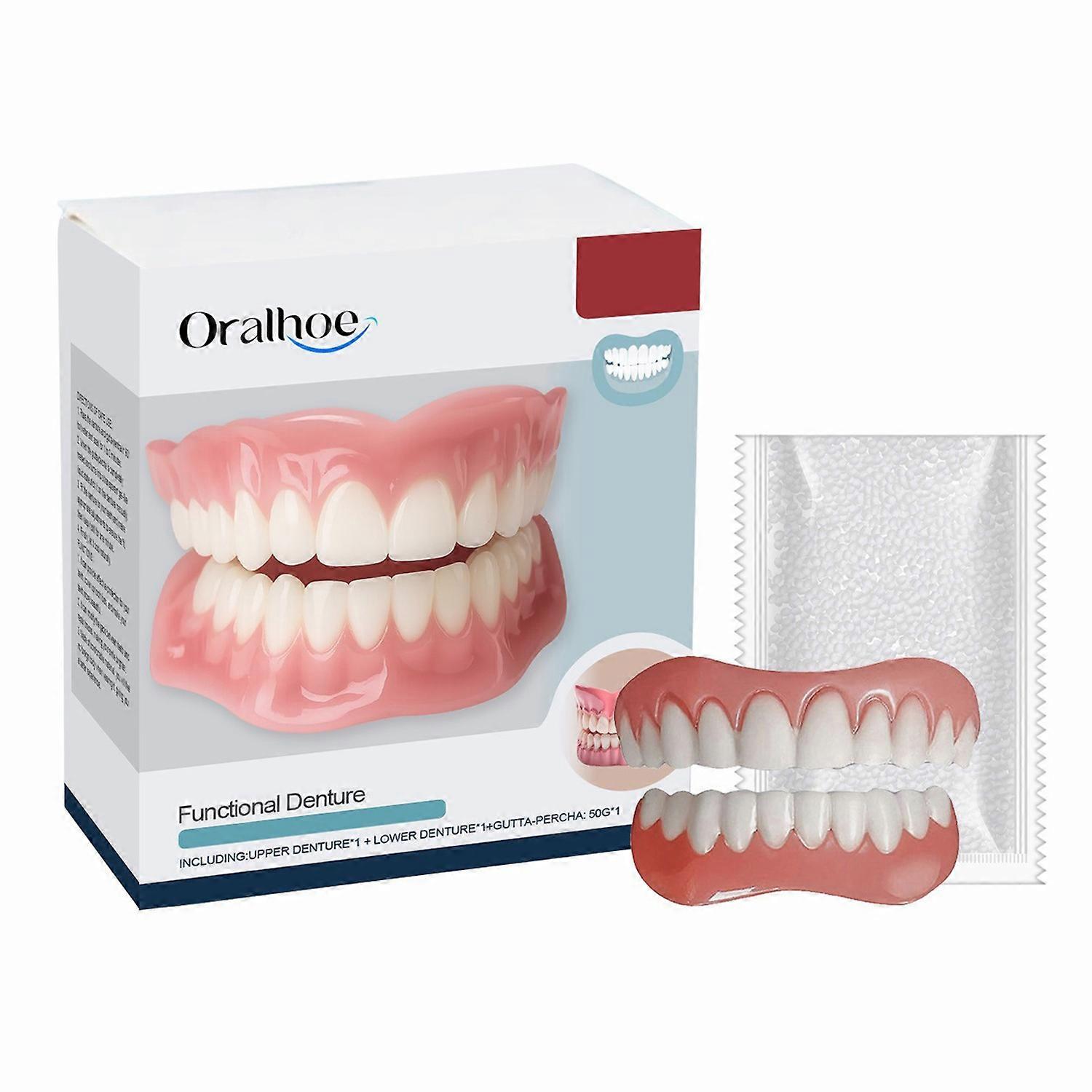 1-6PCS ORALHOE OR-A04-0430-01 Denture Cosmetic Kit Upper / Lower False Teeth for DIY Smile Transform
