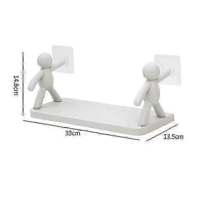 Wall Mounted Storage Rack Organizer for Bathroom and Kitchen - Space Saving Grey Shelf