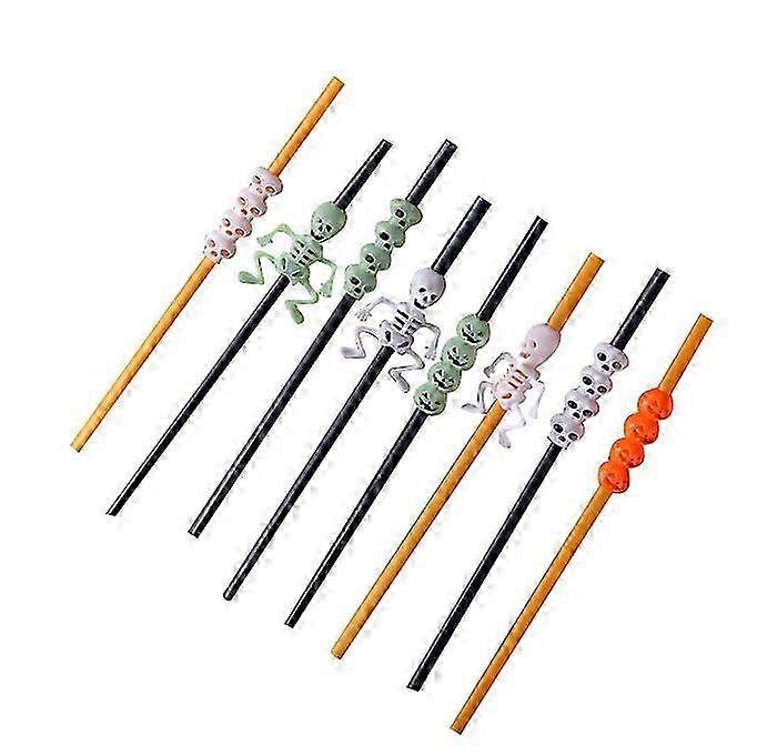 5 Pcs Halloween Party Plastic Drinking Straws