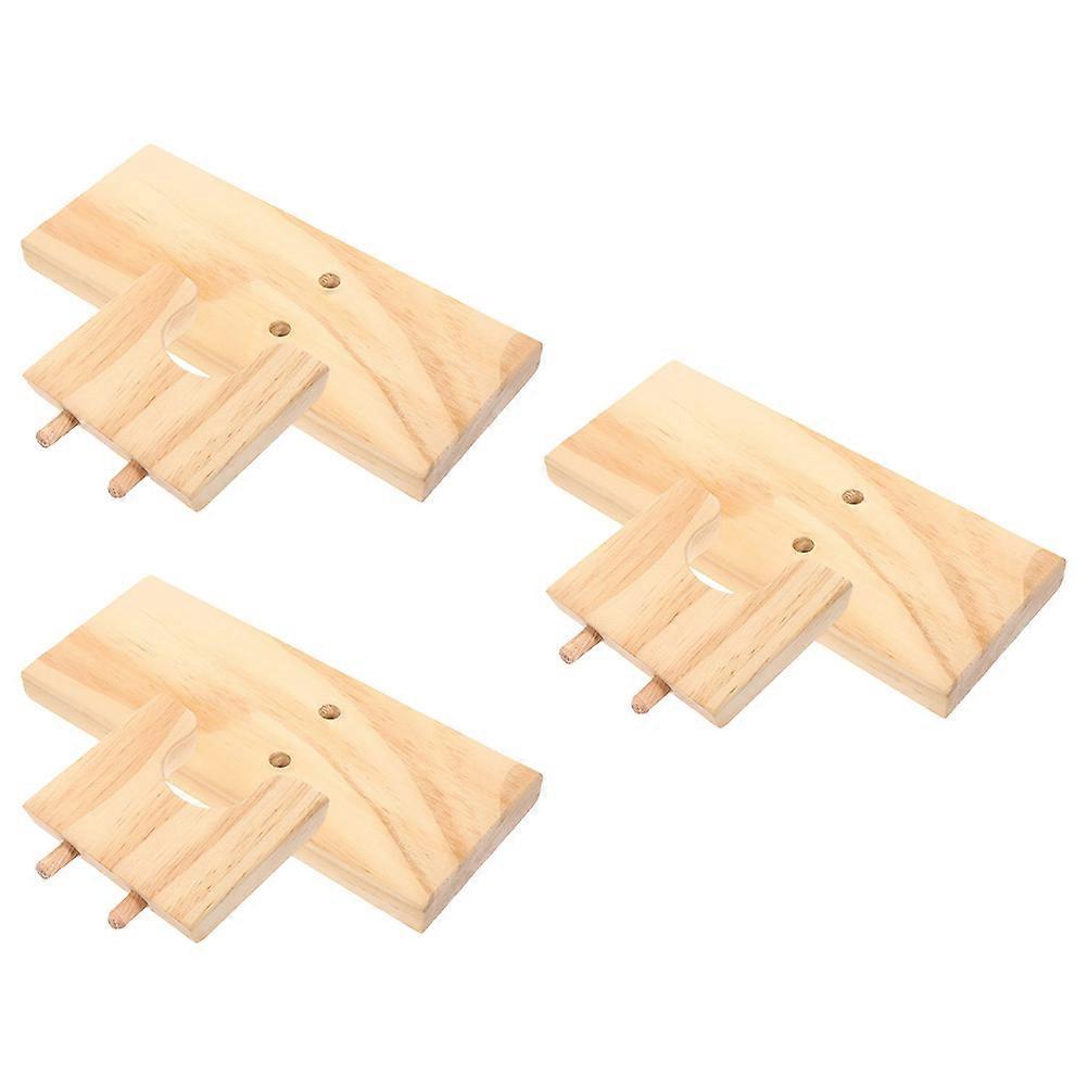 Hot Glue Tool Stand Stable Base Holder for Diy Projects Beige Wooden Support 3Pcs