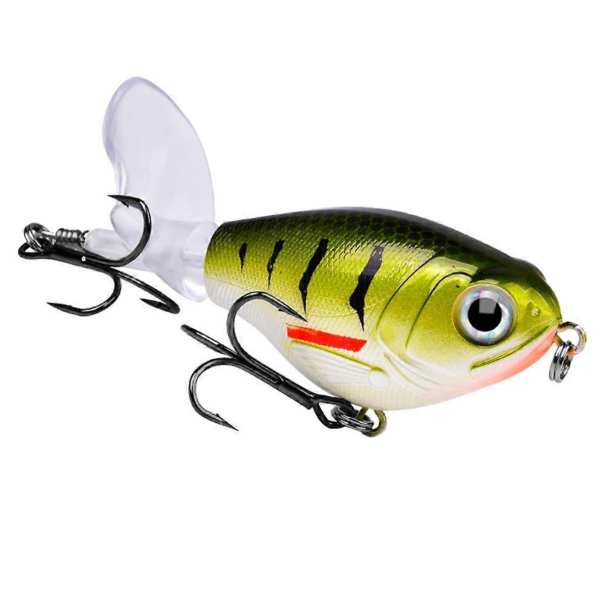 Fishing Lure Topwater Whopper Popper Floating Wobbler Artificial Hard Bait with Propeller Fishing Pi