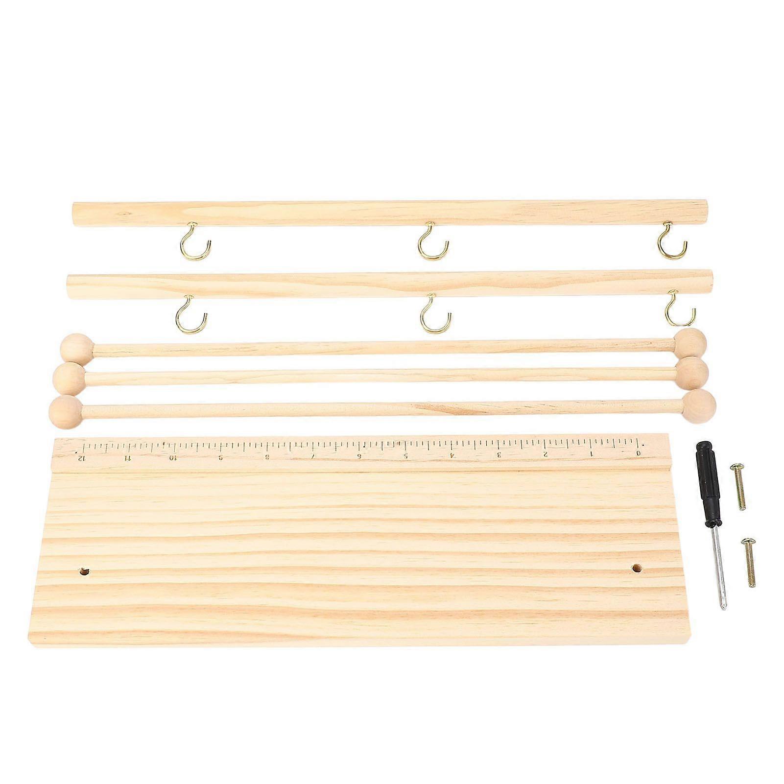 Ribbon Storage Rack Multi Layers Foldable Solid Wood Ribbon Holder Organizer Rack for Crochet Hook
