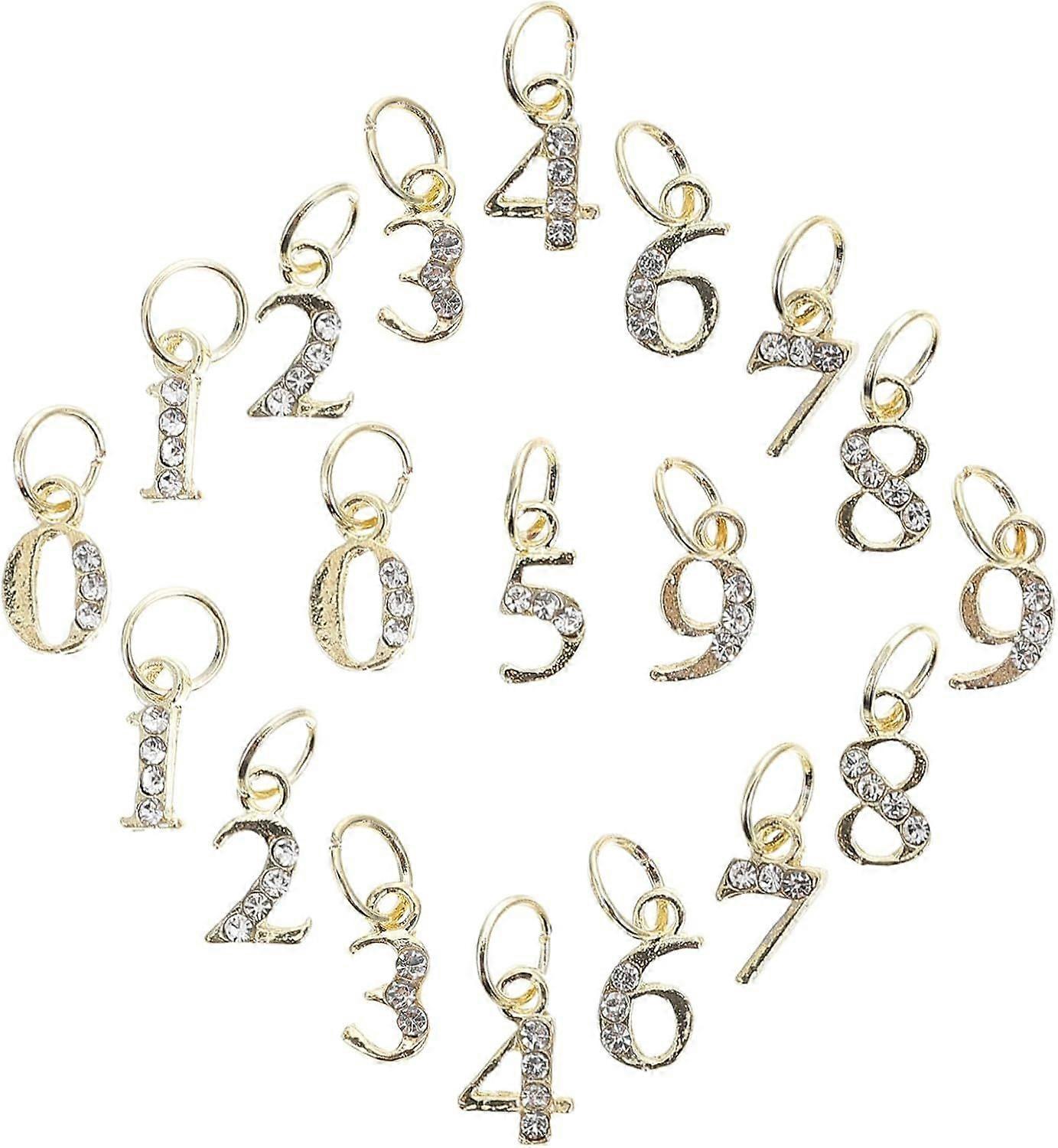 20Pcs Encanto decorativo resistente al desgaste para uñas con colgantes de número de estilo mixto con