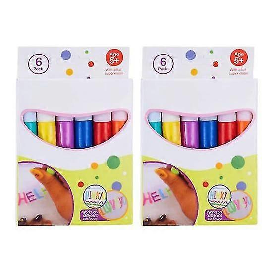 2Pcs DIY Bubble Popcorn Drawing Pens Versatile Usage Compact Size Portable Magic Colour DIY Bubble Popcorn Drawing Pen for Kids