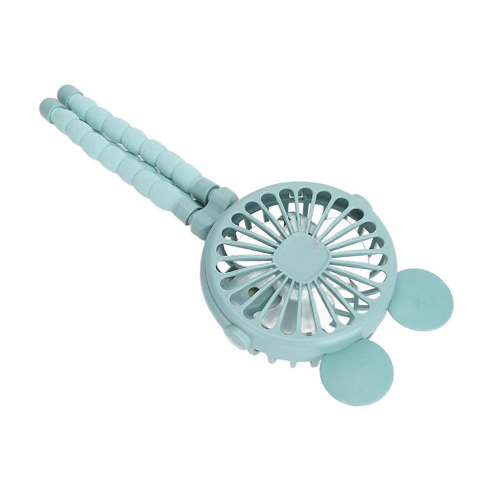 Rechargeable Stroller Fan 3-Speed Portable Handheld w/ LED Light