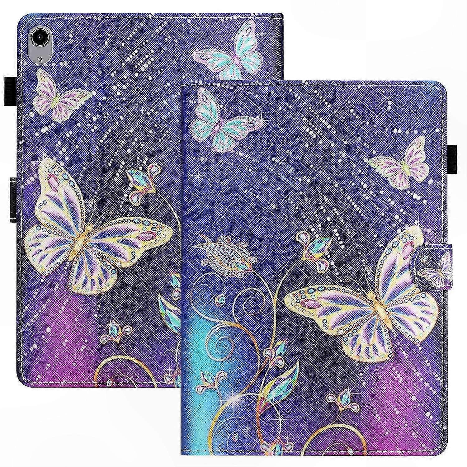 Shockproof PU Leather Folio Case for 10.9-inch Tablets, Anti-Drop Pattern Design Flip Cover Protector