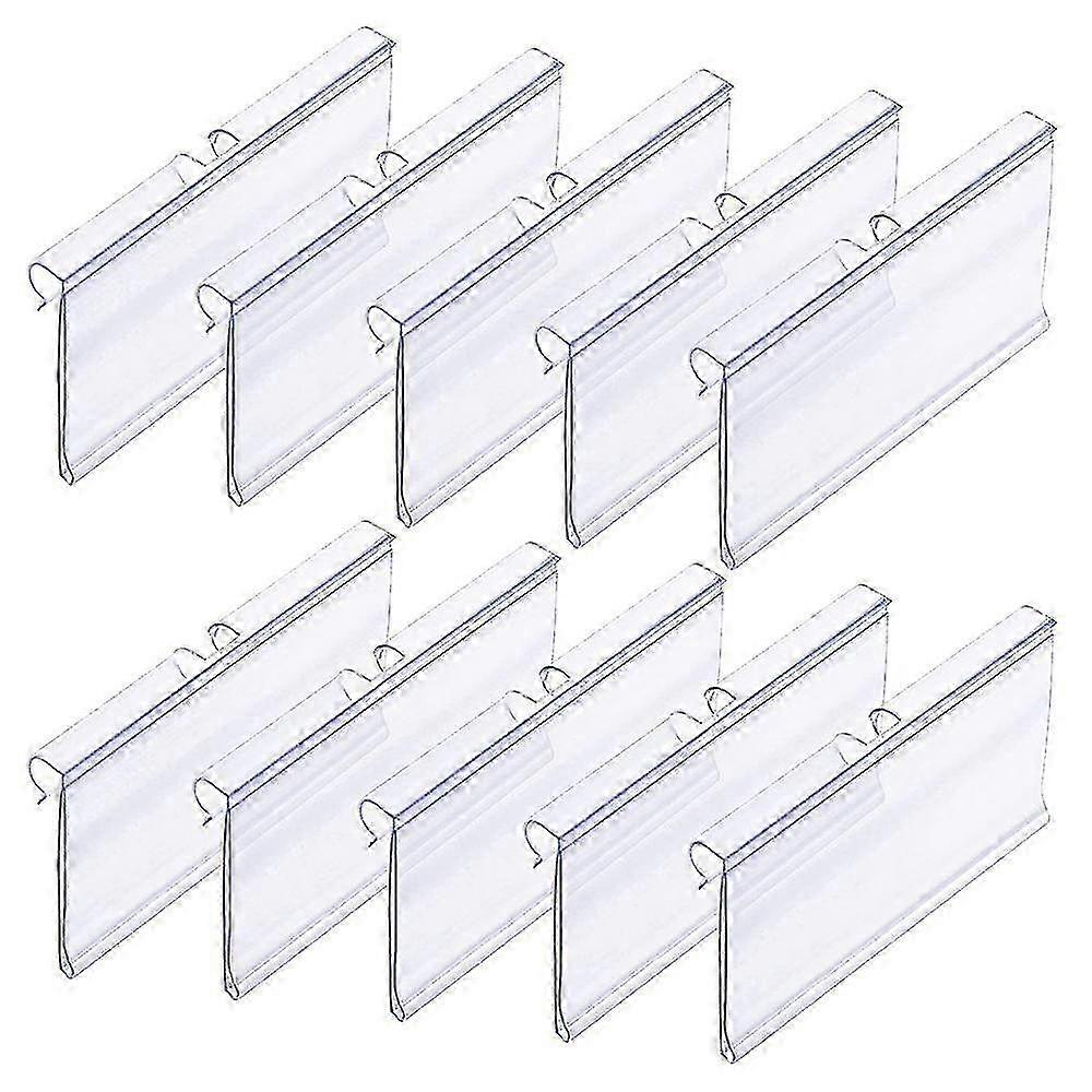 Clear Plastic Label Holders, 70PC Shelf Label Clips, 8X4.2cm Wire Basket Labels, Storage Bin Clip-On Tags