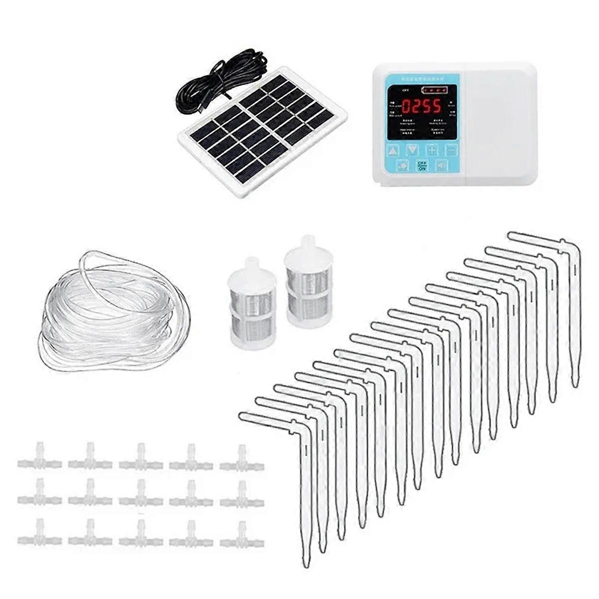 Automatic Drip Irrigation Device Double Pump Controller Timer System Solar Energy Intelligent Watering Device for Plants