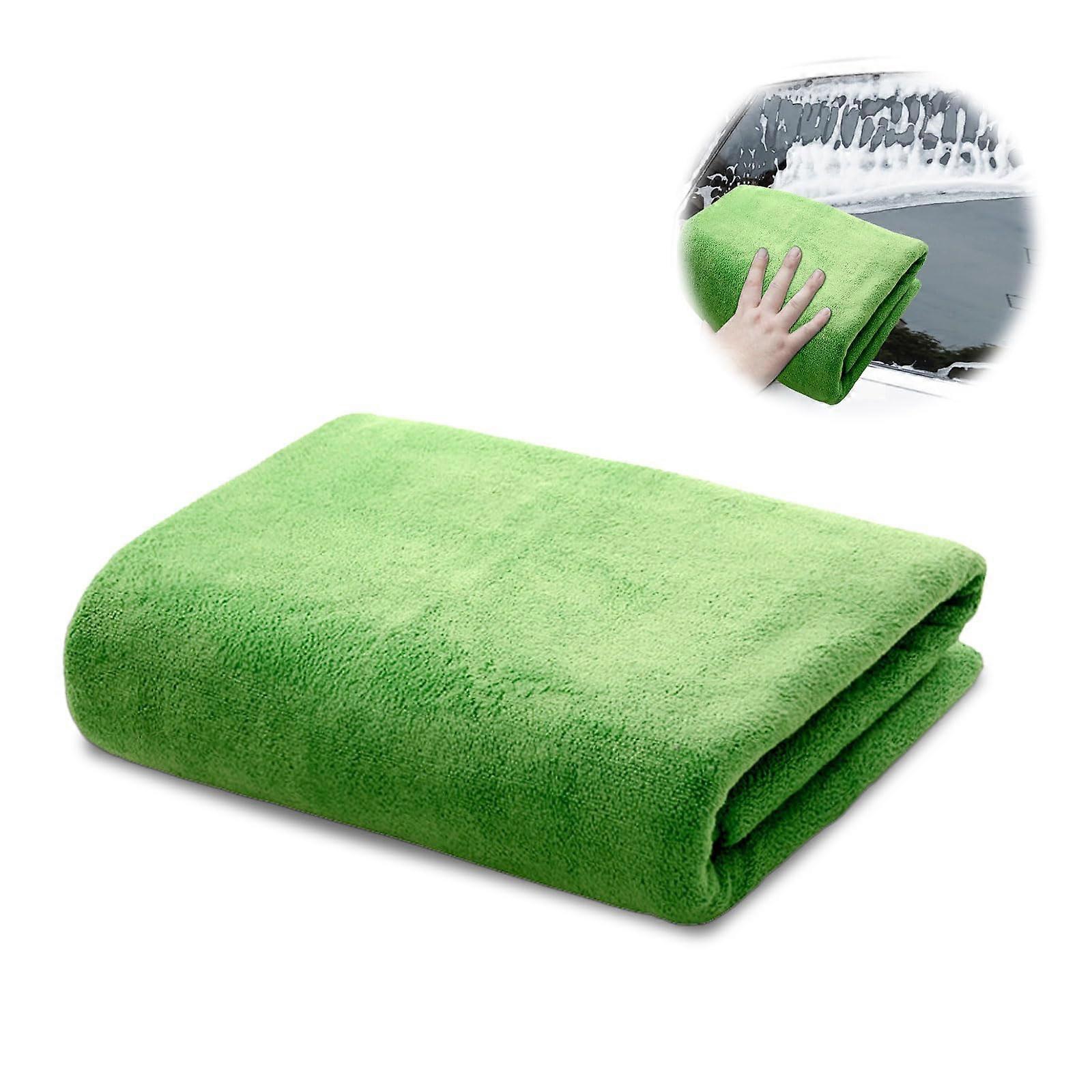 Car Microfiber Towel Thickened Scratch Drying Cloth For Auto Detailing, Reusable Cleaning Towel, 30x40cm Green