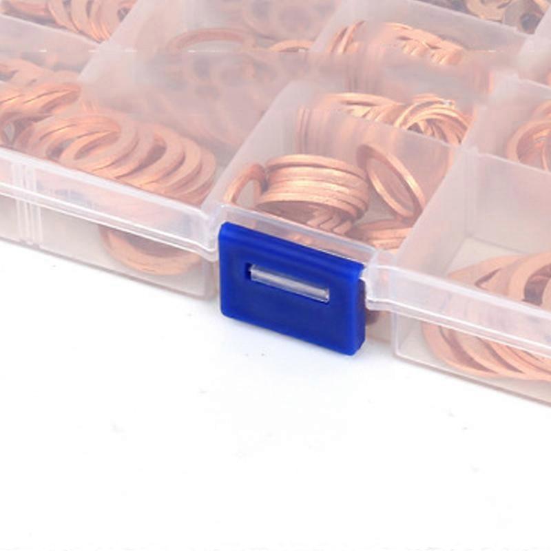 300PCS Copper Flat Round Washers M5-M20 Sealing Rings Kit