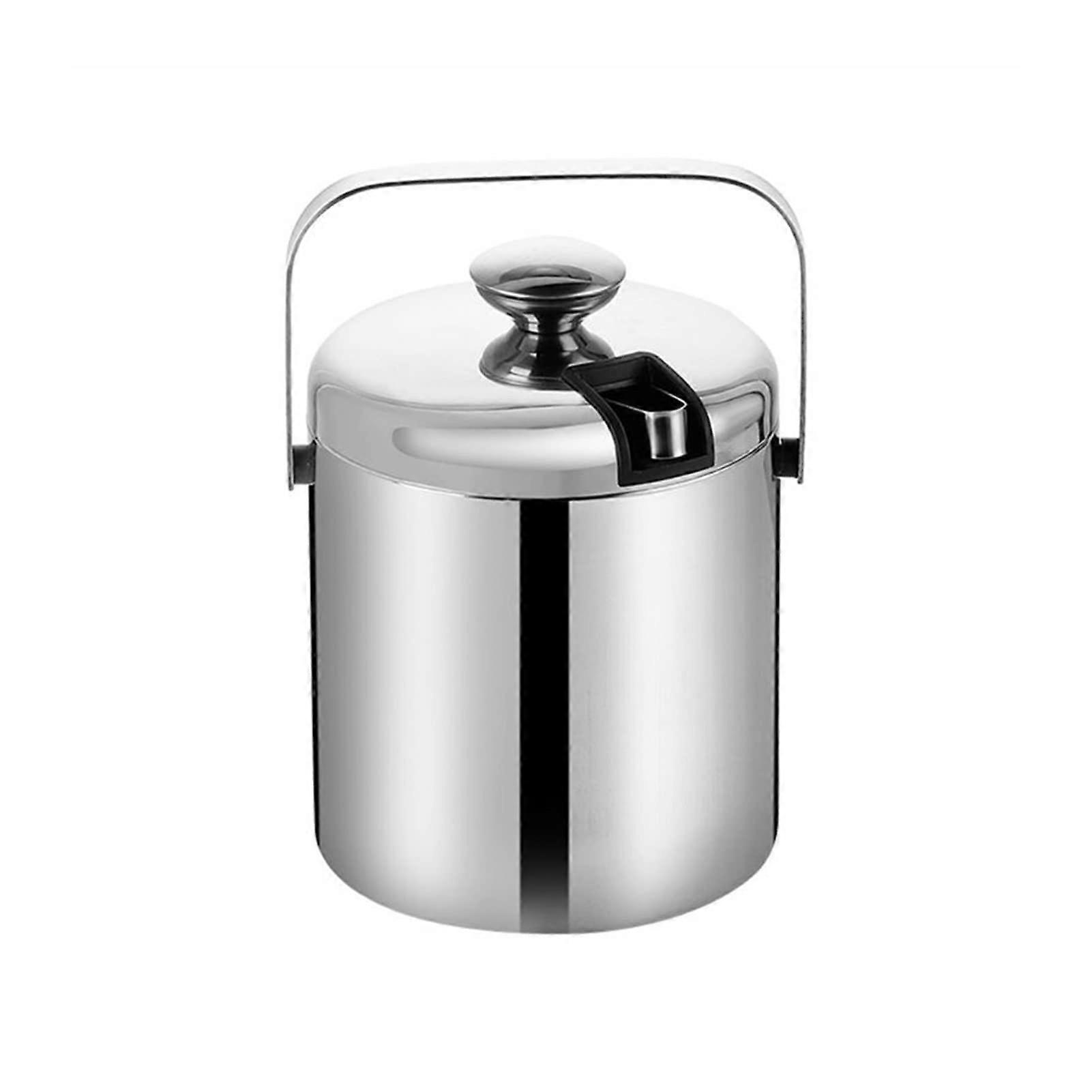Ice Bucket DoubleWall Stainless Steel Insulated With Lid Tong Handle Champagne Bucket For Parties