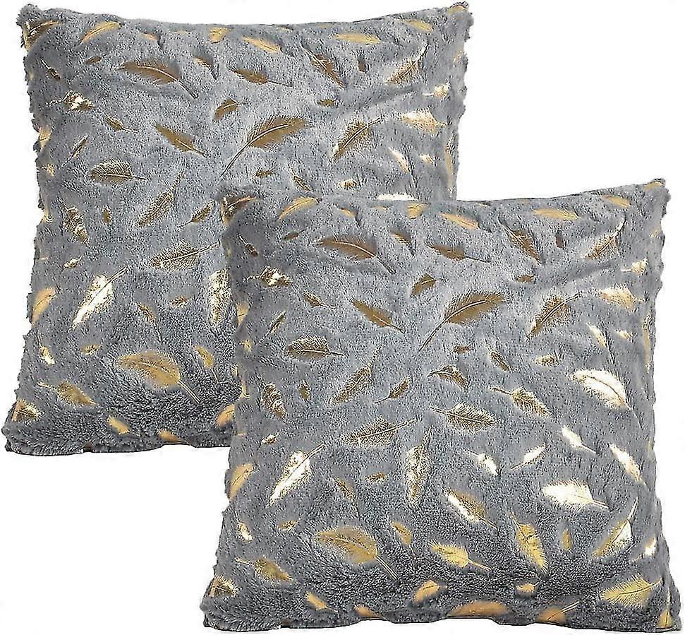 Feather Plush Pillowcase,gold Fur Throw Pillow,cushion Cover For Couch