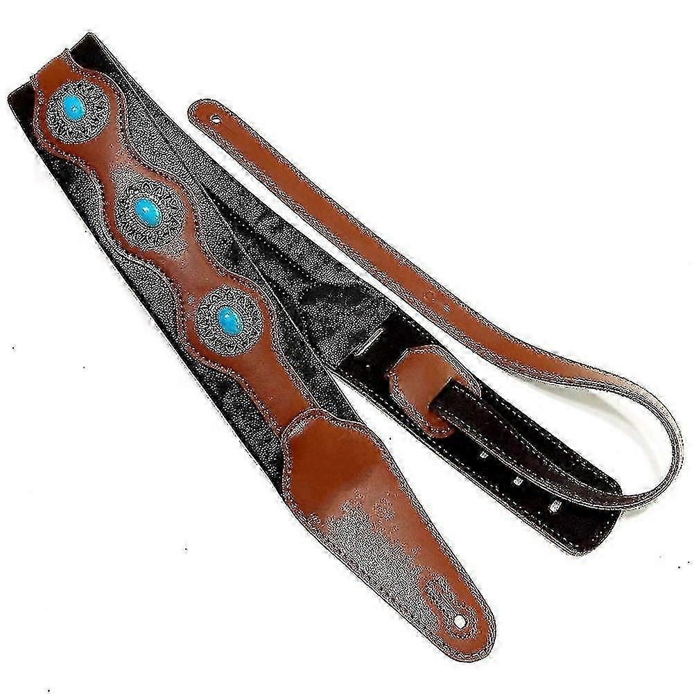Gitarrem Etnisk stil Skinn Justerbar Akustisk Elektrisk stropp Gitarbelte Gitardeler Access TY